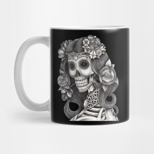 Female skeleton in love. Mug